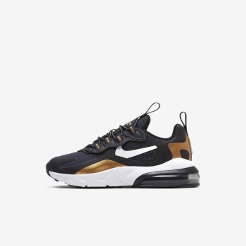 Nike Air Max 270 RT - Fiatalabb Gyerek Utcai Cipő - Sötét Szürke/Fekete/Metal Arany/Fehér